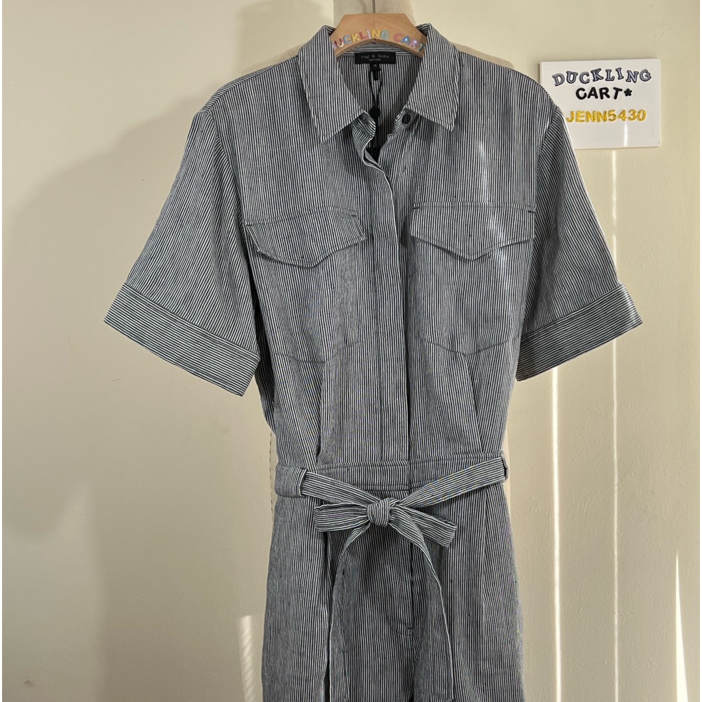 Nwtrag & Bone Navy Stripe Surplus Romper Sz-10